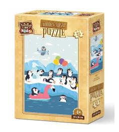 Puzzle de Madera Art Puzzle Lindos Pingüinos de 25 Pzs