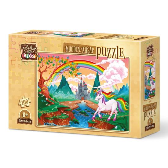 Puzzle de Madera Art Puzzle Unicornio Arcoiris de 100 Piezas