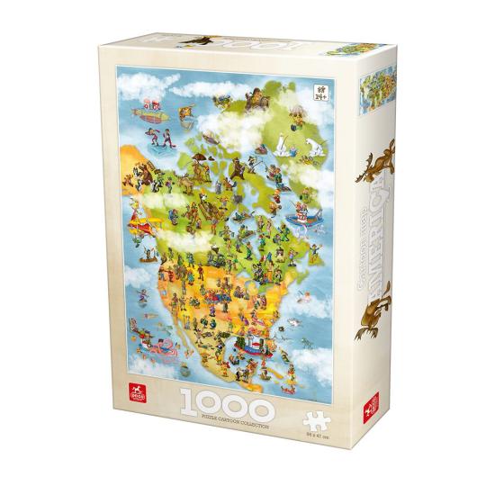 Puzzle Deico Mapa de América Animado de 1000 Piezas Puzzle Deico Mapa de América Animado de 1000 Piezas