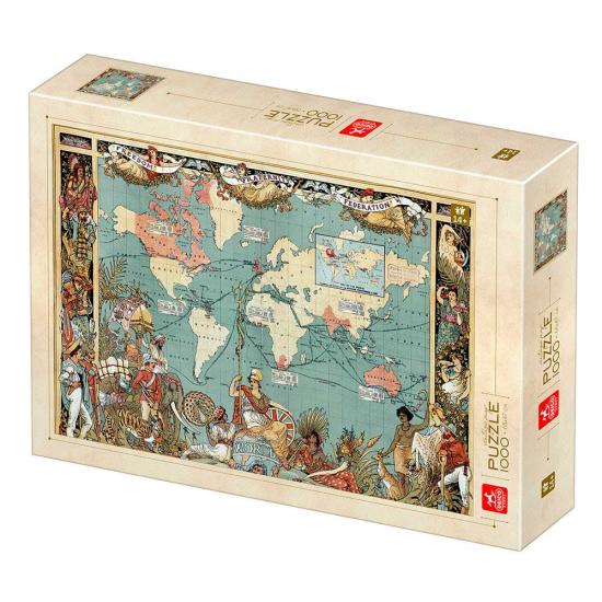 Puzzle Deico Mapa Vintage de 1000 Piezas