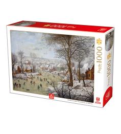 Puzzle Deico Paisaje de Invierno con Patinadores de 1000 Pzs
