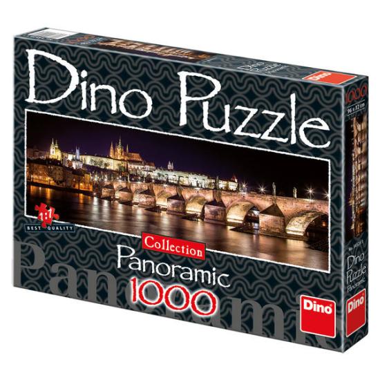 Puzzle Dino Castillo Hradcany de Noche, Praga de 1000 Piezas