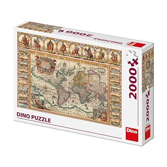 Puzzle Dino Mapa Mundi Antiguo de 2000 Piezas
