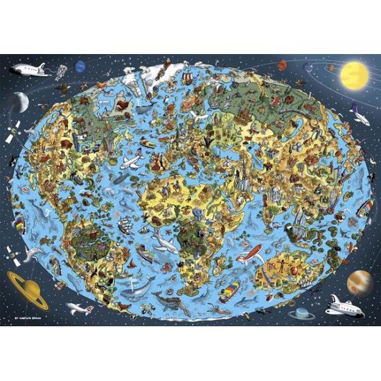 Puzzle Dino Mapamundi Ilustrado de 1000 Piezas Puzzle Dino Mapamundi Ilustrado de 1000 Piezas