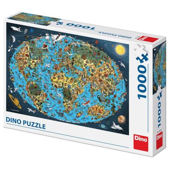Puzzle Dino Mapamundi Ilustrado de 1000 Piezas Puzzle Dino Mapamundi Ilustrado de 1000 Piezas