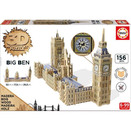Puzzle Educa 3D Big Ben y Parlamento de Londres de 156 Piezas