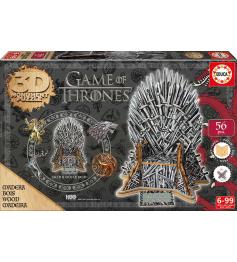 Puzzle Educa 3D Trono de Hierro, Juego de Tronos de 56 Piezas