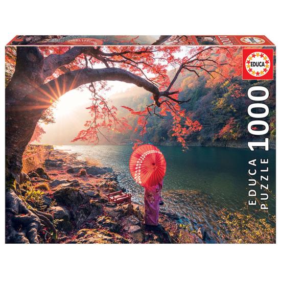 Puzzle Educa Amanecer en el Rio Katsura , Japón 1000 Piezas Puzzle Educa Amanecer en el Rio Katsura , Japón 1000 Piezas