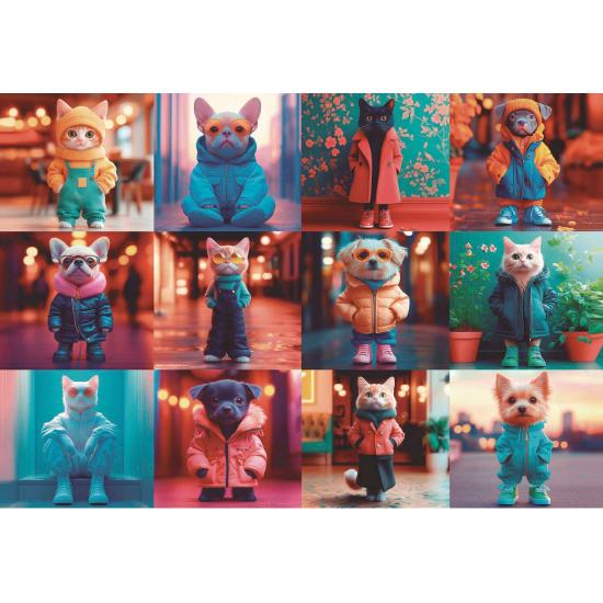 Puzzle Educa Animales de Moda de 200 Piezas