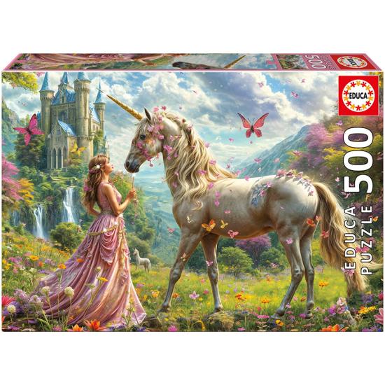 Puzzle Educa Hadas Unicornios y Mariposas de 500 Piezas