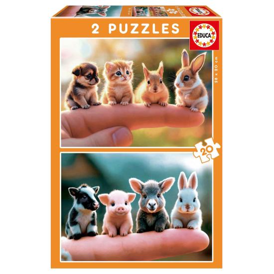 Puzzle Educa Bebés Animales de 2 x 20 Piezas Puzzle Educa Bebés Animales de 2 x 20 Piezas