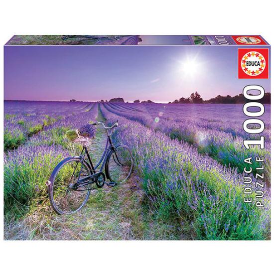 Puzzle Educa Bicicleta en Campo de Lavanda de 1000 Piezas Puzzle Educa Bicicleta en Campo de Lavanda de 1000 Piezas