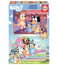 Puzzle Educa Bluey de 2 x 25 Piezas Madera