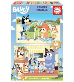 Puzzle Educa Bluey de 2 x 50 Pzs Madera