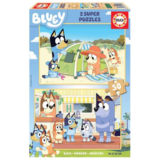Puzzle Educa Bluey de 2 x 50 Pzs Madera Puzzle Educa Bluey de 2 x 50 Pzs Madera