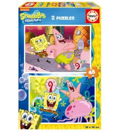 Puzzle Educa Bob Esponja de 2 x 48 Piezas