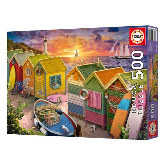Puzzle Educa Cabañas de Playa de 500 Piezas