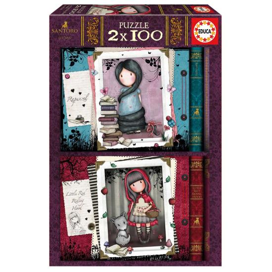 Puzzle Educa Caperucita Roja y Rapunzel Gorjuss 2 x 100 Pzs
