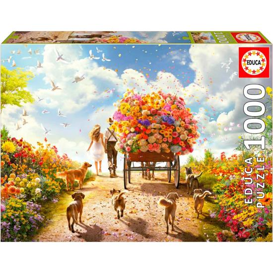 Puzzle Educa Carro de Flores de 1000 Piezas