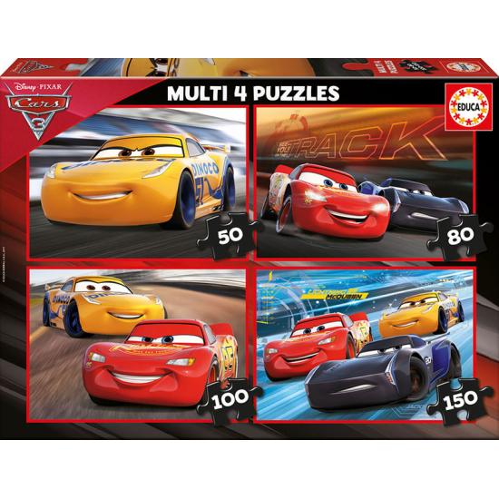 Puzzle Educa Cars 3 Multi Progresivo 50+80+100+150 pzs.