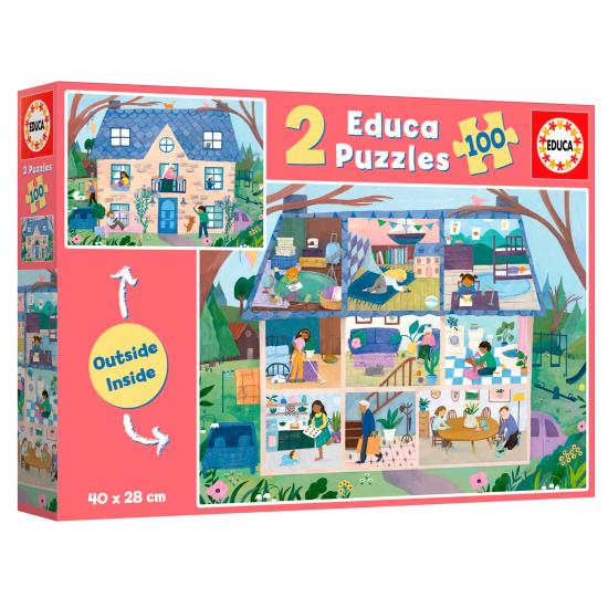 Puzzle Educa Casa Inside-Out de 2 x 100 Piezas Puzzle Educa Casa Inside-Out de 2 x 100 Piezas