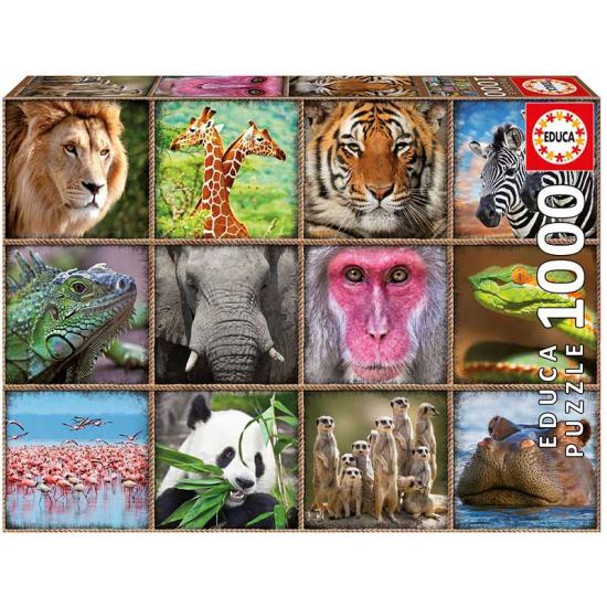 Puzzle Educa Collage de Animales Salvajes de 1000 Piezas