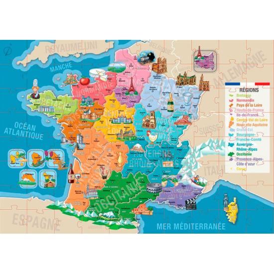 Puzzle Educa Departamentos de Francia de 150 Piezas