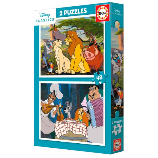 Puzzle Educa Disney Animals de 2 x 48 Piezas