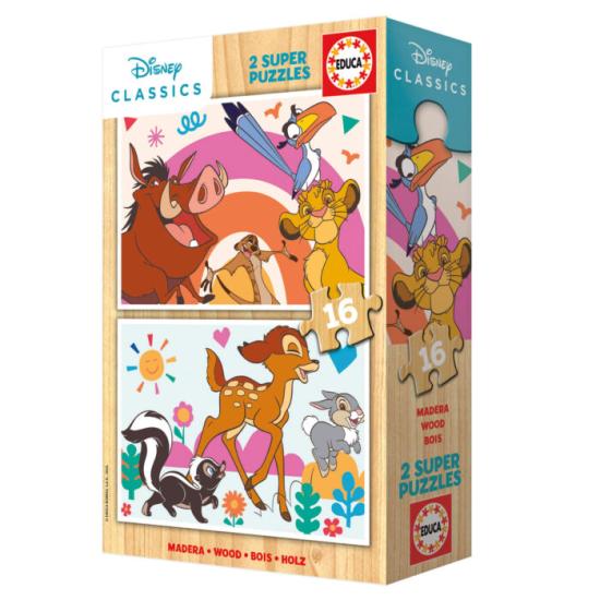 Puzzle Educa Disney Animals de 2x16 Pzs Madera Puzzle Educa Disney Animals de 2x16 Pzs Madera