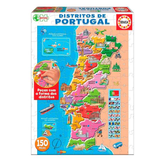 Puzzle Educa Distritos de Portugal de 150 Piezas