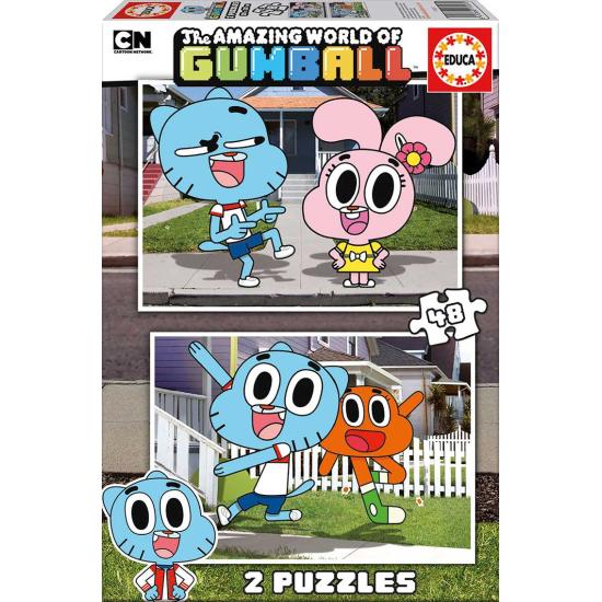 Puzzle Educa El Asombroso Mundo Gumball de 2 x 48 Piezas