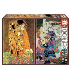 Puzzle Educa El Beso y La Virgen, Gustav Klimt de 2x1000 Pzs