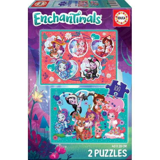 Puzzle Educa Enchantimals 2 x 100 Piezas Puzzle Educa Enchantimals 2 x 100 Piezas