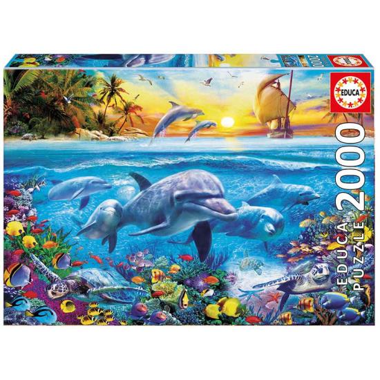 Puzzle Educa Familia de Delfines de 2000 Piezas
