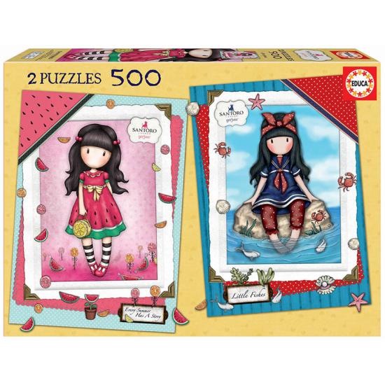 Puzzle Educa Gorjuss, Every Sumer + Little Fish 2 x 500 Piezas