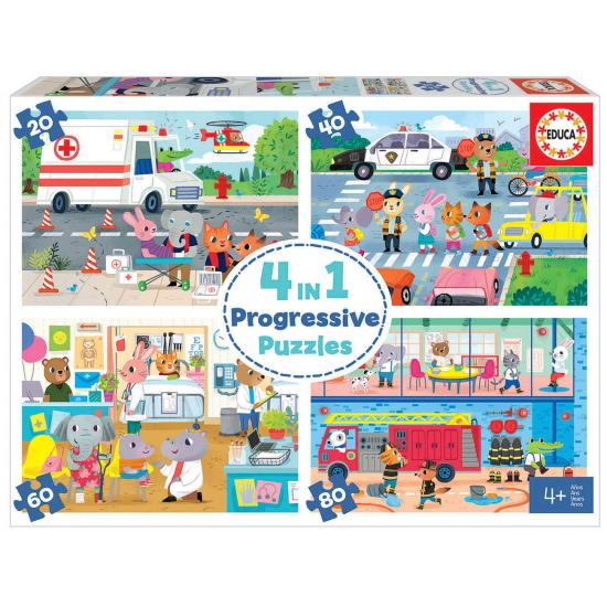 Puzzle Educa Héroes en Acción Multi Progresivo 20+40+60+80 pzs