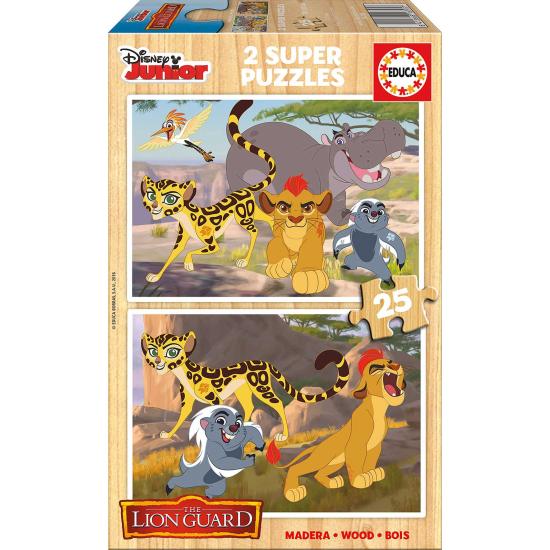 Puzzle Educa La Guardia del León, Rey León 2 x 25 Piezas