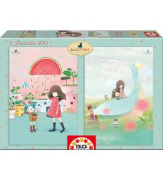 Puzzle Educa La Lluvia y El Barco 2 x 100 Piezas