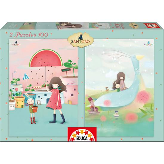 Puzzle Educa La Lluvia y El Barco 2 x 100 Piezas