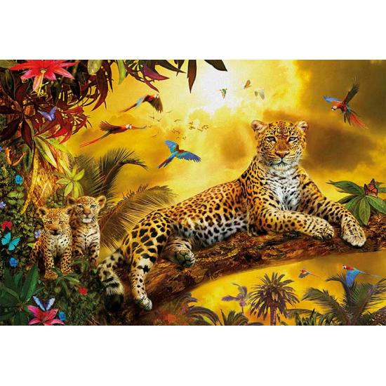 Puzzle Educa Leopardo con sus Cachorros de 500 Piezas Puzzle Educa Leopardo con sus Cachorros de 500 Piezas