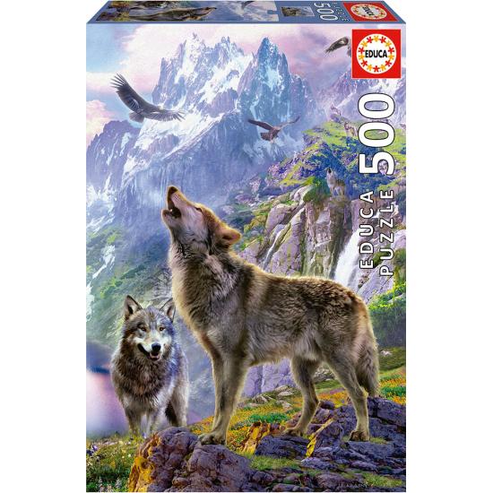 Puzzle Educa Lobos en las Rocas de 500 Piezas Puzzle Educa Lobos en las Rocas de 500 Piezas