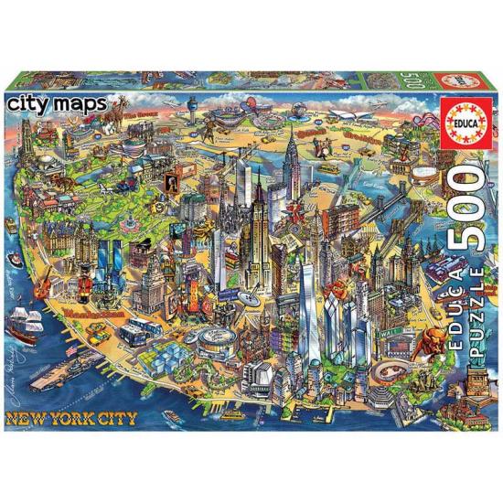 Puzzle Educa Mapa de Nueva York de 500 Piezas Puzzle Educa Mapa de Nueva York de 500 Piezas