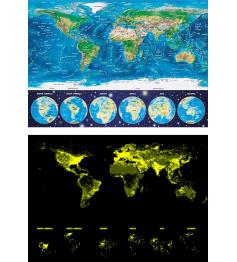 Puzzle Educa Mapamundi Físico (Neón) de 1000 Piezas