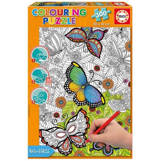 Puzzle Educa Mariposas coloréame de 300 Piezas Puzzle Educa Mariposas coloréame de 300 Piezas