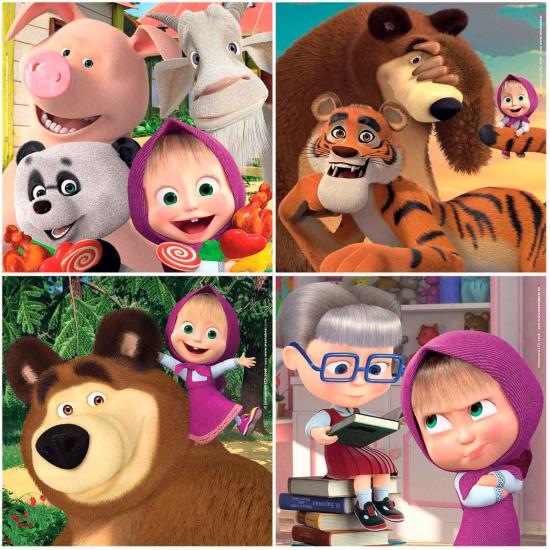 Puzzle Educa Masha y Michka Progresivo 12+16+20+25 Pzs