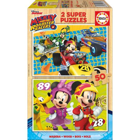 Puzzle Educa  Mickey y los Súper Pilotos 2 x 50 Pzs Madera