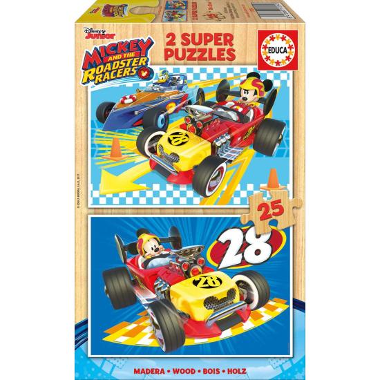Puzzle Educa Mickey y los Súper Pilotos de 2 x 25 Pzs Madera