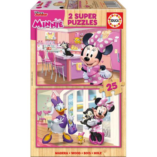 Puzzle Educa Minnie Ayudantes Felices de 2 x 25 Pzs Madera Puzzle Educa Minnie Ayudantes Felices de 2 x 25 Pzs Madera