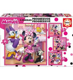 Puzzle Educa Minnie Ayudantes Felices Progresivos 12+16+20+25 P