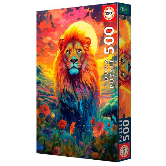 Puzzle Educa Mirada Majestuosa de León de 500 Piezas